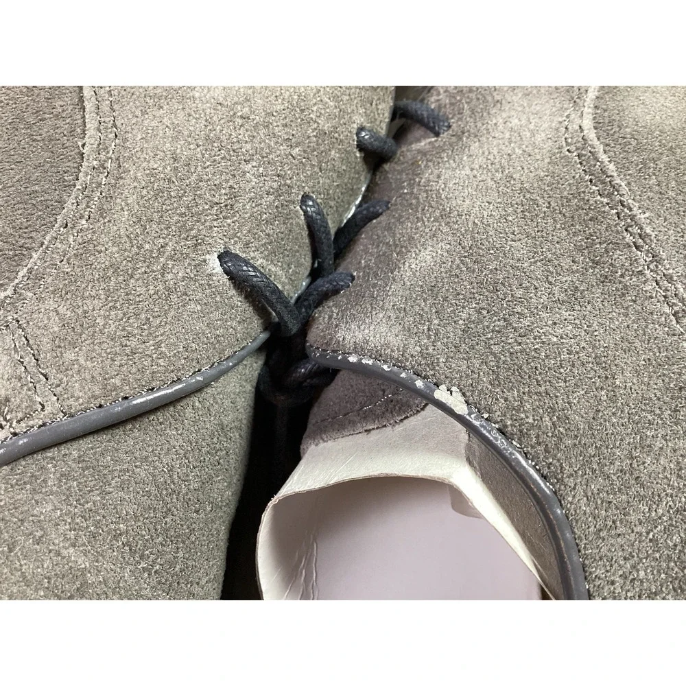 Vintage Hush Puppies Mens Grey Suede Oxfords 11 In Box Look New With Puppy Paper